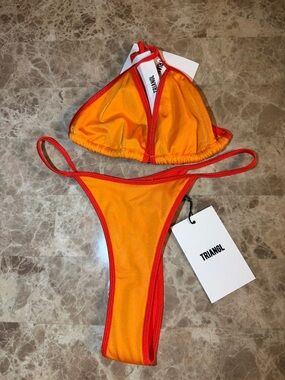 triangl swimwear Orange and Red Triangle Bikini Set